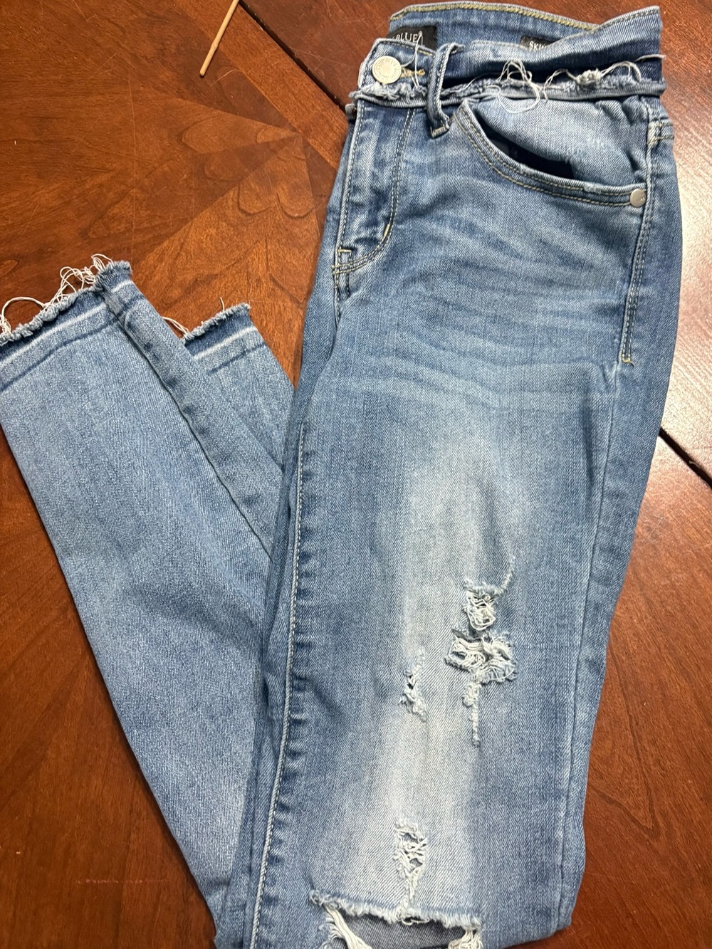 Judy Blue Light Blue Distressed Skinny Jeans